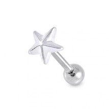 Surgical Steel 5mm Plain Star Shaped Jeweled Helix Tragus Piercing Ear Stud 16G - £29.71 GBP