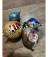 4 Vintage Fantasia Poland Gold Red Blue Santa Glass Teardrop Christmas O... - $1,023.28 MXN