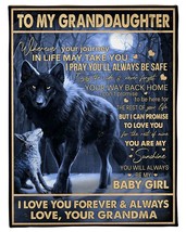 To My Granddaughter Blanket Gift For Girl Love Grandma Wolfs Custom Blanket Xmas - £46.30 GBP+