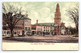 Postcard East Broad Street Westfield Massachusetts MA Horse &amp; Buggy c.1907 - £2.95 GBP