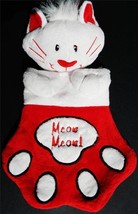Christmas Stocking Kitten Kitty Cat Meow Meow Stuffed  Animal Head Soft NEW - £13.64 GBP