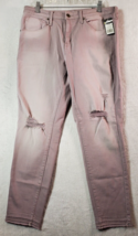 Mossimo Jeans Womens Size 14 Purple Denim Cotton Skinny Power Stretch Distressed - £12.26 GBP