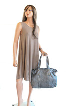 Woven Grey Super Soft Washed Calf Leather Handbag Made In Italy - $1,689.20 MXN