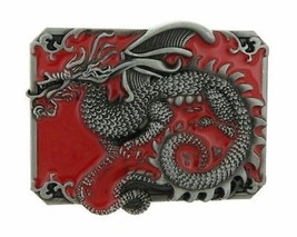 Red Dragon Belt Buckle Metal BU58 - £7.82 GBP