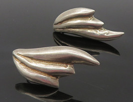 MEXICO 925 Silver - Vintage Shiny Modernist Non Pierce Screw Earrings - EG5946 - £41.35 GBP