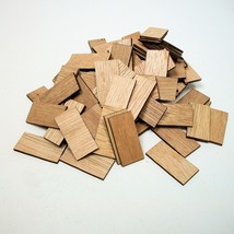 100 pcs Unfinished Wood RECKTANGLE Cutouts for DIY Crafts 1.4&quot;x.8&quot; 42mm x 21mm - £10.95 GBP