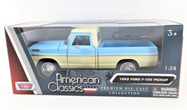 1969 Ford F-100 Pickup Truck diecast 1:24 scale Model Car Two tone  Blue... - €31,35 EUR