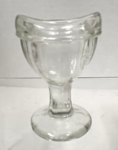 Antique Glass Eye Wash Cup Clear Panel Sided Optical Medical 2 1/4&quot; Mark... - $25.67 CAD
