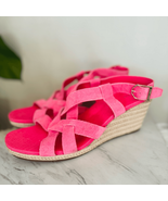 Cole Haan Crystal Wedge Leather Espadrille Strap Sandal, Pink, Size 9, NWOB - $1,655.40 MXN