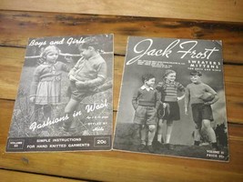Vintage 1940s Childrens Wool Knitting Pattern Books Sweaters Mittens Jack Frost - £19.65 GBP