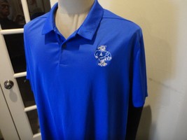 Blue Sewn Nike Polyester Embroidered Eagles Polo Shirt Adult 2XL Nice - $24.70