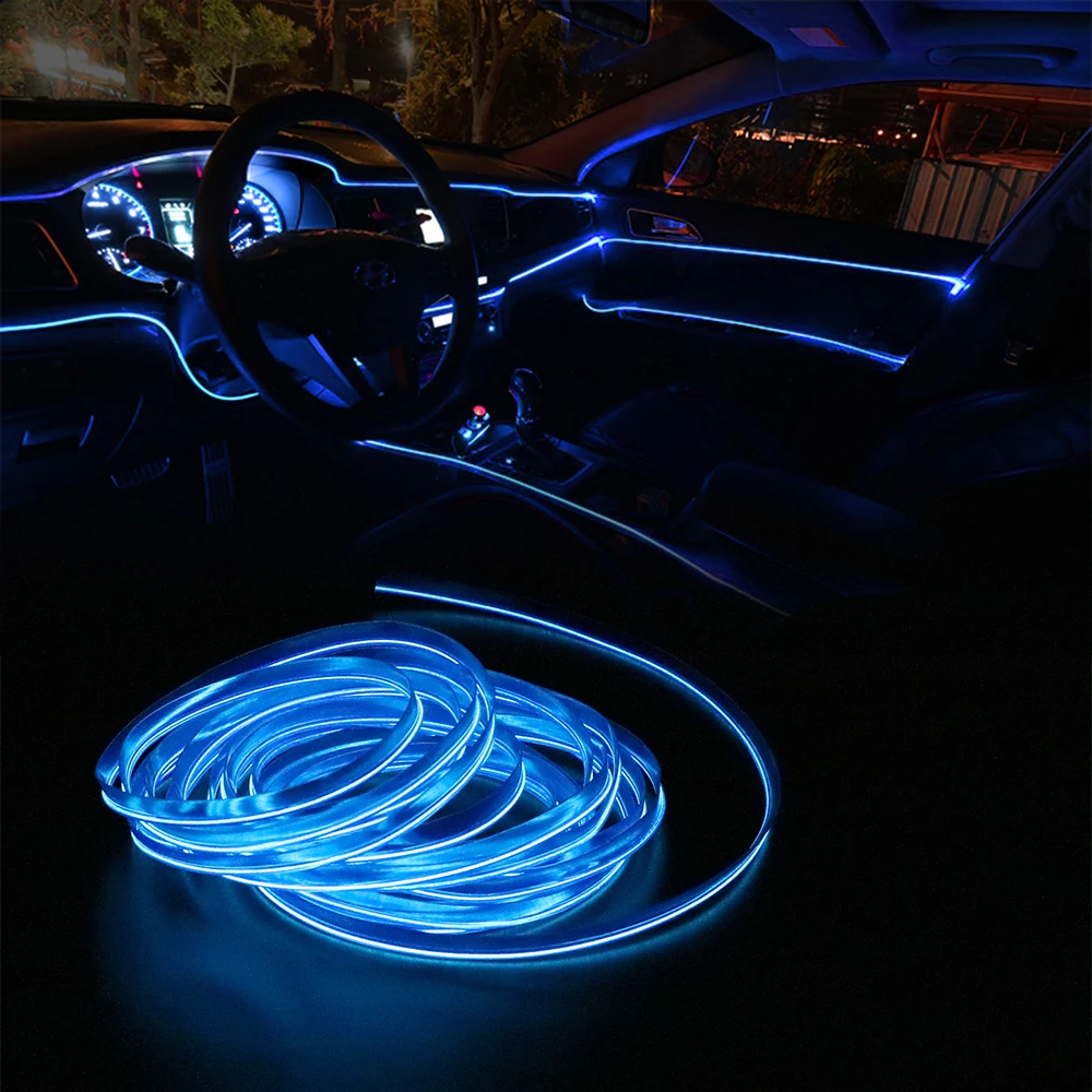 Play Interior Decorative Led Lights EL Wiring Neon Strip For Auto Diy Flexible A - £23.29 GBP