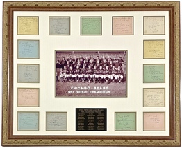  Chicago Bears Signed Album Pages 34 Signatures 1943 Champions Framed Jsa Loa - £4,386.35 GBP