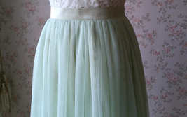 LIGHT GREEN Full Tulle Skirt Bridesmaid Custom Plus Size Tulle Skirts image 8