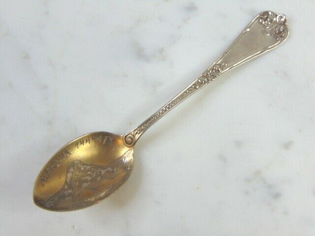 Vintage Antique Mt. Tacoma Collectible Sterling Silver Spoon - £19.73 GBP
