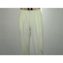 Mens Apollo  King  Banded Collarless suit Chinese Mandarin Wide leg AG97 Ivory image 9