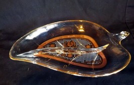 Vintage Georges Briard Leaf Serving Dish w/ Bird and Suns - £9.40 GBP