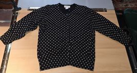 Worthington Black &amp; Gold Polka Dot Button-Up Cardigan Sweater Size Large... - $18.95