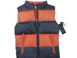 NEW Polo Ralph Lauren Reversible Girls Puffer Vest! 6  Orange Reverses to Stripe - £71.76 GBP