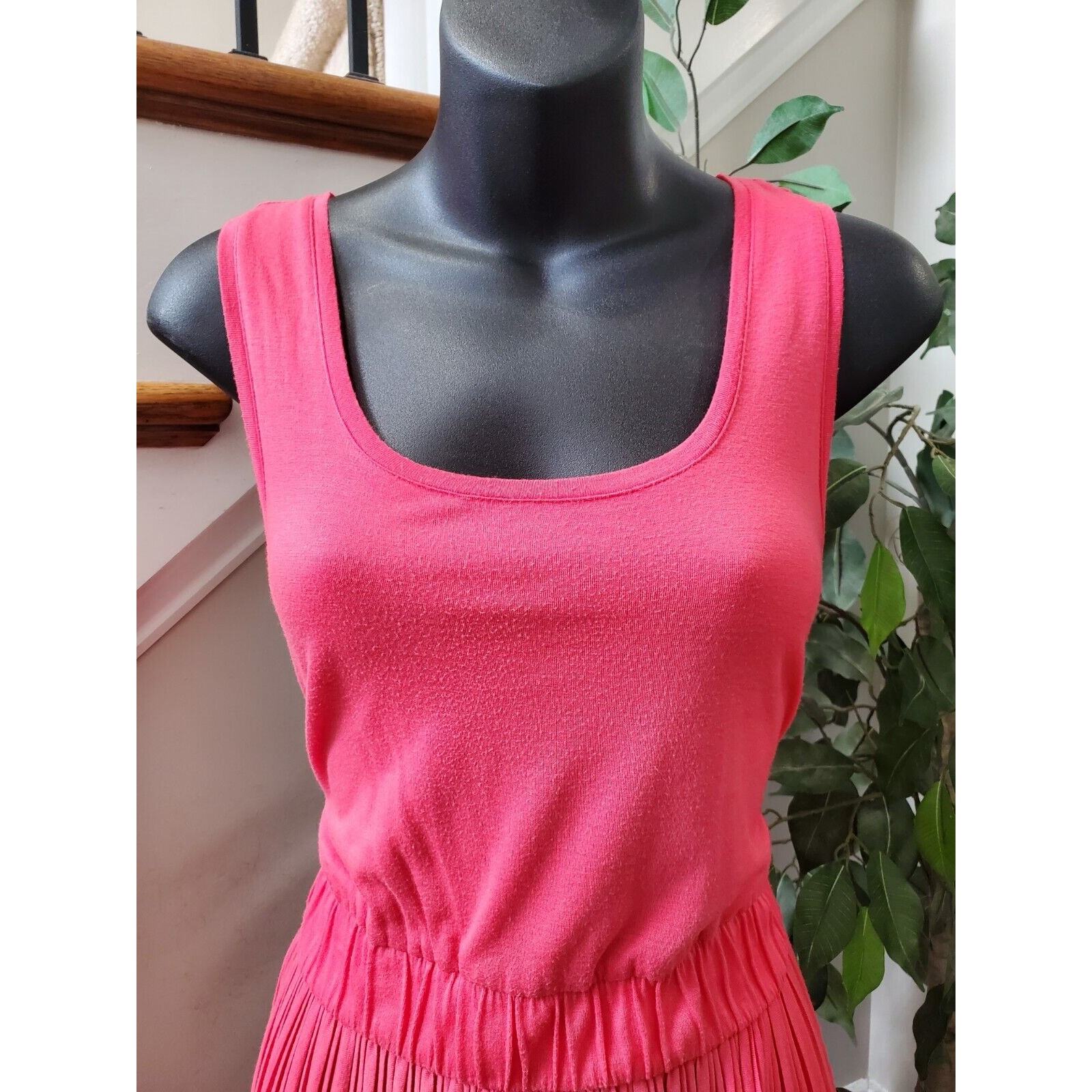 Calvin Klein Women's Pink Viscose Scoop Neck Sleeveless Long Maxi Dress Size S Item image 8