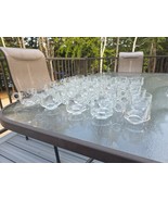 Vintage Hazel Atlas Cups For Sip Snack Trays (35) Beaded Handles Clear G... - €42,78 EUR