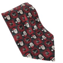 Santa Claus Holly All Over Print Christmas Red Green Silk Novelty Necktie - £17.12 GBP