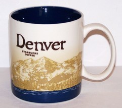 FABULOUS 2011 STARBUCKS COFFEE DENVER 16 OZ MUG WITH DARK BLUE INTERIOR - $24.94