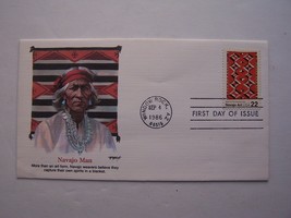 &quot;Navajo Art&quot; Navajo Man Stamp First Day Issue Cover 1986 Window Rock AZ - £13.44 GBP