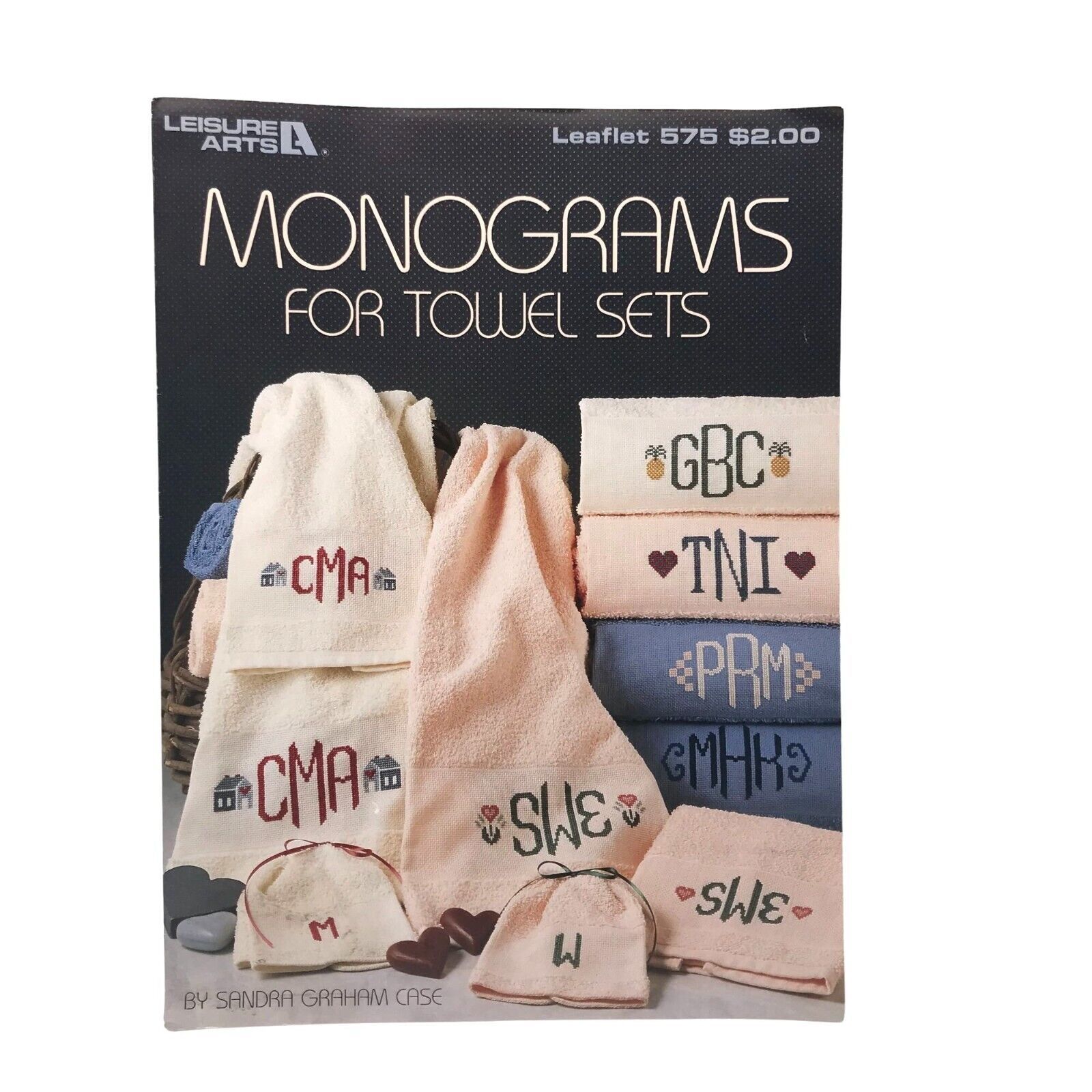 Primary image for Vintage Cross Stitch Patterns, Monograms for Towel Sets by Sandra Graham Case
