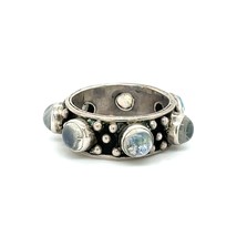 Pierre de Lune Cabochon Argent Sterling Bague Taille 10.25 8 MM Large - $2,954.74 MXN