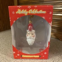 Vtg Christopher Radko Holiday Celebrations Santa Glass Christmas Ornament   - $18.99