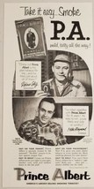 1953 Print Ad Prince Albert Tobacco 2 Men Smoking Pipes &amp; Cigarettes - £10.64 GBP