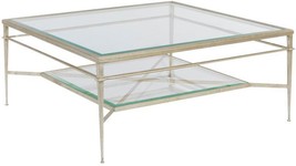 Cocktail Table Antique Patina Finish Glass Beveled Square WB-574 - £2,653.06 GBP