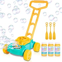 Bubble Lawn Mower For Kids, Electronic Bubble Blower Machine, Summer Out... - £37.89 GBP