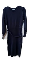 NWT Allison Brittney Stretch Bodycon Belted Midi Dress, Black - £8.84 GBP