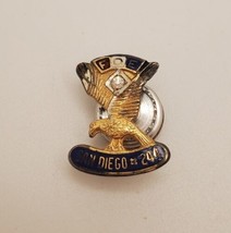 FOE Fraternal Order of Eagles San Diego #244 Vintage Screwback Pin Sterling - £23.58 GBP