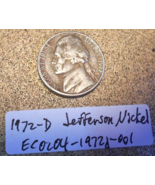 1972 D Jefferson Nickel Rim Strike Doubling Error; Vintage Old Coin Money - £9.52 GBP