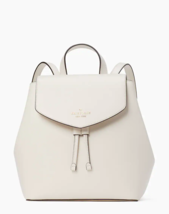 New Kate Spade Lizzie Medium Leather Flap Backpack Parchment NWT $359 - $127.71
