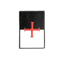 Knights Templar Flag 2.5&quot; X 3.5&quot; Iron On Patch (4125) Christian (Cc) - £4.90 GBP