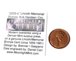 Very Rare 2009 S Copper Lincoln Penny Cent Fantasy Overstrike Daniel Carr - $593.99