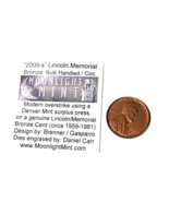 Very Rare 2009 S Copper Lincoln Penny Cent Fantasy Overstrike Daniel Carr - £475.96 GBP