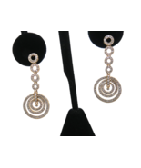 14k Diamond Studded Earrings Yellow Gold Pierced 6.5 Grams Circular Dang... - $1,083.21 CAD