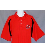 Men&#39;s New Jersey Devils Shirt Size 2xlt Tall NEW Wicking Golf Polo Red Logo - $24.22