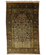 Vintage hand knotted silk rug. 3&#39;5&quot;x 5&#39;4&quot; - $3,811.50