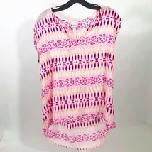 Stylus Boho Print Hi-Low Multi-Color Blouse Wms Size Small - $14.48