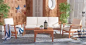 Safavieh PAT7069A Collection Parcer Natural and Beige 4-Piece Patio Outd... - $1,323.99