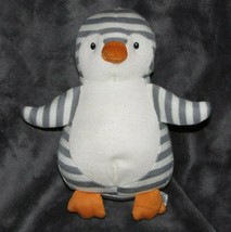 Plush 8 inch Little Jellycat Shiver Penguin Grey Striped Chime Toy - £26.02 GBP
