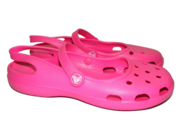 Crocs Women Hot Pink Size 11 M Classic Slingback Mary Jane Authentic San... - £22.36 GBP