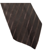Banana Republic Tie Dark Brown Textured Diagonal Repp Stripe Made in Ita... - $39.73