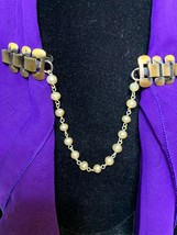 Vintage Golden Sweater Clip with Faux Pearls (1280) - $10.00